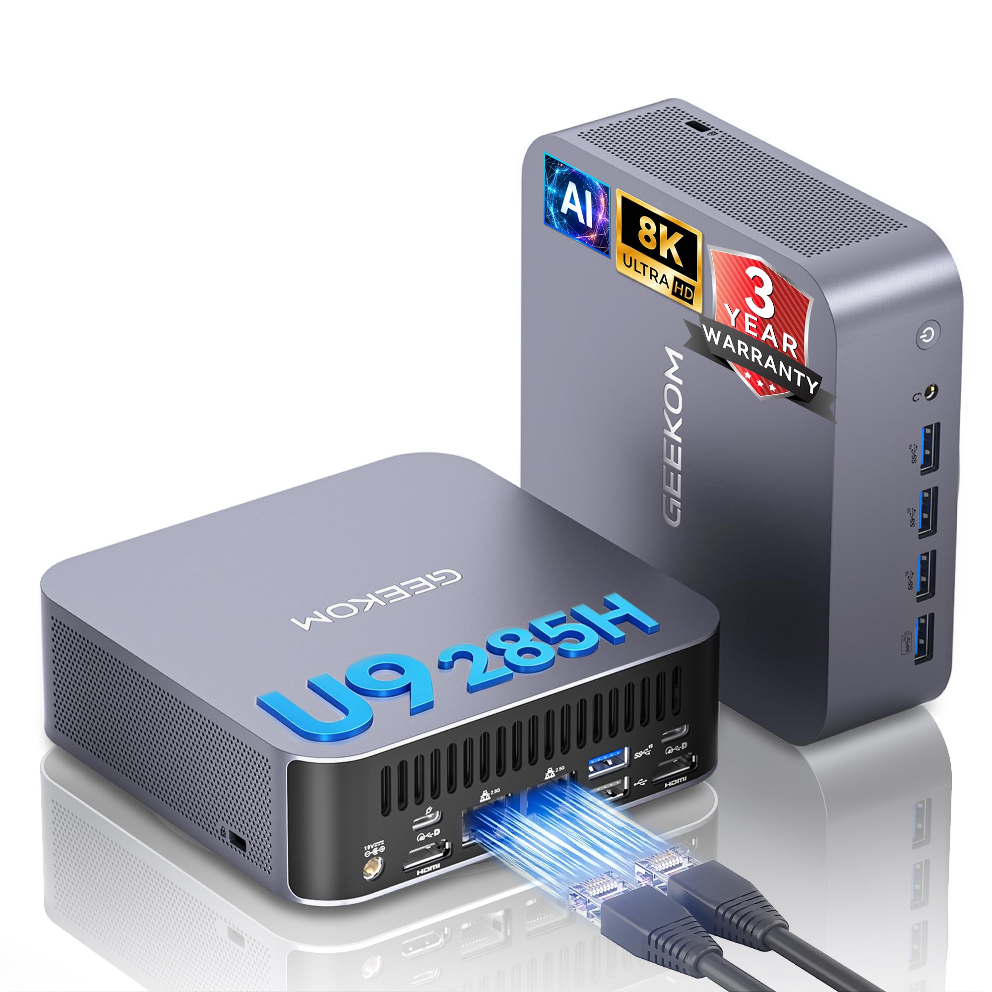 GEEKOM GT2 Mega Ai Mini PC with Intel Core Ultra 9 285H Graphics